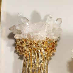 Pair of Modernist Sconces in Exploded 24K Gilt Bronze Crystal by Claude Boeltz - 3703337