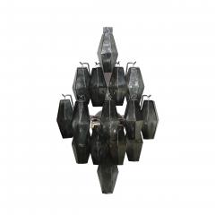 Pair of Modernist Smoked Gray Murano Glass Diamond Form Polyhedral Wall Sconces - 4828120