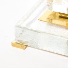 Pair of Modernist Stacked Sphere Table Lamps in Amber Translucent Murano Glass - 3040231