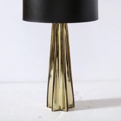 Pair of Modernist X Form Table Lamps in Hand Blown Murano Smoked Gold Glass - 3108538