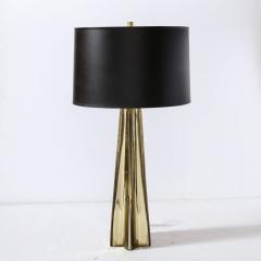 Pair of Modernist X Form Table Lamps in Hand Blown Murano Smoked Gold Glass - 3108539