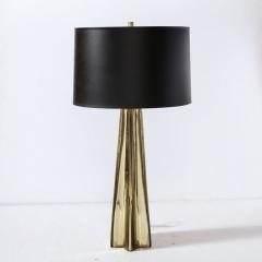 Pair of Modernist X Form Table Lamps in Hand Blown Murano Smoked Gold Glass - 3108539