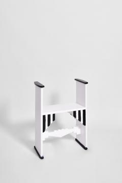 Pair of Modernist white wooden painted stools Portugal 1930s - 4535240