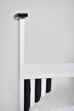 Pair of Modernist white wooden painted stools Portugal 1930s - 4535241