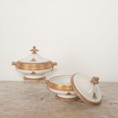 Pair of Monogrammed Paris Porcelain and Gilt Serving Bowls France circa 1890 - 2805044