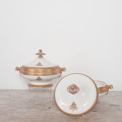 Pair of Monogrammed Paris Porcelain and Gilt Serving Bowls France circa 1890 - 2805045