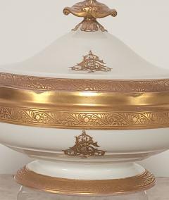 Pair of Monogrammed Paris Porcelain and Gilt Serving Bowls France circa 1890 - 2805048