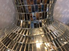 Pair of Monumental Art Deco Style Micro Mosaic Mirrored Over Clay Urns - 2888936