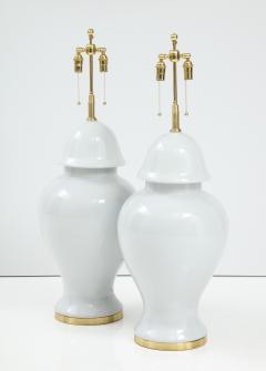 Pair of Monumental Blanc de Chine Ginger Jar lamps - 2573458