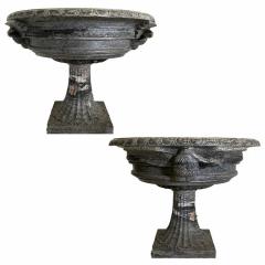 Pair of Monumental Italian Neoclassic Grand Tour Marmo Grigio Tazza - 4520768