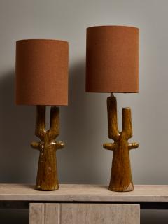 Pair of Moroccan Ceramic Table Lamps - 3366762