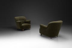 Pair of Moss Green Armchairs Europe Mid 20th Century - 4556105