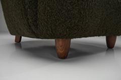 Pair of Moss Green Armchairs Europe Mid 20th Century - 4556125