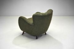 Pair of Moss Green Upholstered Armchairs Europe 20th century - 3931783