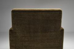 Pair of Moss Green Upholstered Club Chairs Europe First half of the 20th C - 4593177