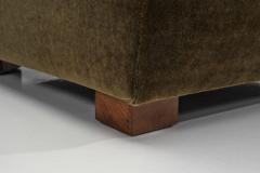 Pair of Moss Green Upholstered Club Chairs Europe First half of the 20th C - 4593186