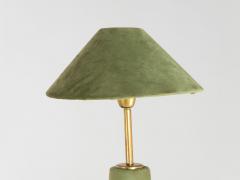 Pair of Moss Green Velvet Floor Lamps French Late 20th C  - 4576760