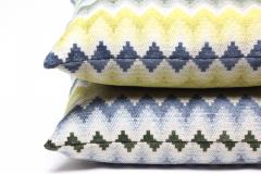 Pair of Multi Color Chevron Pattern Pillows Jim Thompson Fabric - 2071600