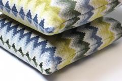 Pair of Multi Color Chevron Pattern Pillows Jim Thompson Fabric - 2071601