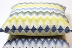 Pair of Multi Color Chevron Pattern Pillows Jim Thompson Fabric - 2071603