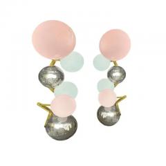 Pair of Multi Color Murano Glass Globe and Brass Sconces - 4003505