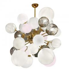 Pair of Multi Color Murano Glass Globe and Brass Sconces - 4003508