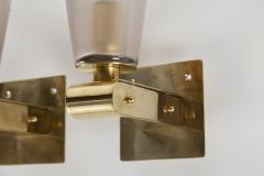 Pair of Murano Blown Fluted Amethyst Wall Lights Contemporary - 2724553