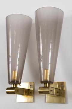 Pair of Murano Blown Fluted Amethyst Wall Lights Contemporary - 2724616