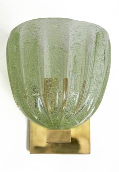 Pair of Murano Blown Lime Glass Wall Lights Contemporary UL Certified - 4586960