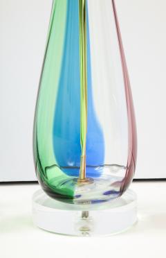 Pair of Murano Candy Stripe Glass Lamps - 2091285