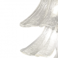 Pair of Murano Clear Glass Cascading Petal Sconces - 4262100