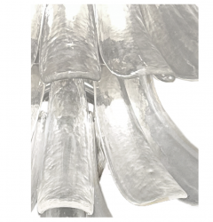 Pair of Murano Clear Glass Cascading Petal Sconces - 4262103