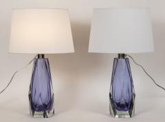 Pair of Murano Gem Faceted Lilac Table Lamps Contemporary - 3777719