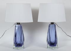 Pair of Murano Gem Faceted Lilac Table Lamps Contemporary - 3777721