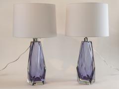 Pair of Murano Gem Faceted Lilac Table Lamps Contemporary - 3777724