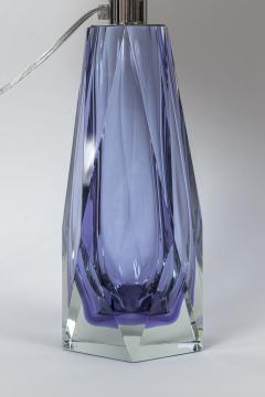 Pair of Murano Gem Faceted Lilac Table Lamps Contemporary - 3777727