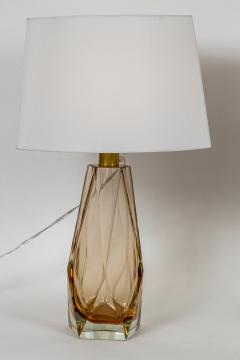 Pair of Murano Gem Faceted Salmon Table Lamps Contemporary - 3777740