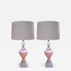 Pair of Murano Glass Alabaster Lamps - 2596574