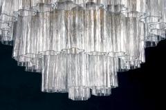 Pair of Murano Glass Clear Tronchi Chandeliers - 2620172