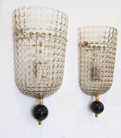 Pair of Murano Glass Demilune Wall Sconces - 1273031