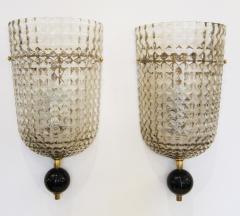 Pair of Murano Glass Demilune Wall Sconces - 1273032