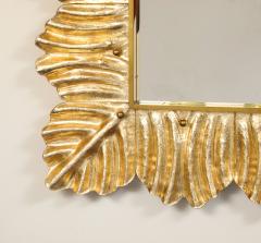Pair of Murano Glass Mirrors with Gold Leaf and Brass Details Italy 2025 - 4236094