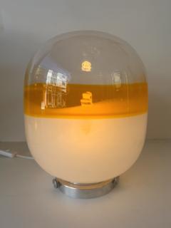 Pair of Murano Glass Orange White Smoke Saturn Lamps Italy 1970s - 4590281
