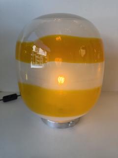 Pair of Murano Glass Orange White Smoke Saturn Lamps Italy 1970s - 4590384