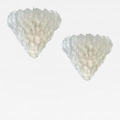 Pair of Murano Glass Polar Chandeliers Italian Modern 1970s - 1533685