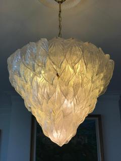 Pair of Murano Glass Polar Chandeliers Italian Modern 1970s - 3980190