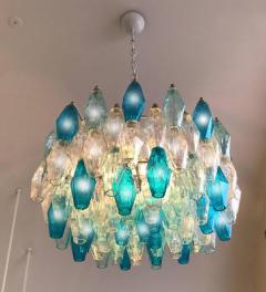 Pair of Murano Glass Poliedri Colored Chandelier in the Style of Carlo Scarpa - 1300685