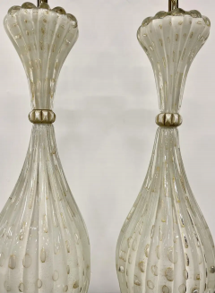 Pair of Murano Glass Speckle Table Lamps Mid Century Modern - 2488816