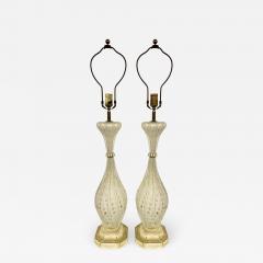 Pair of Murano Glass Speckle Table Lamps Mid Century Modern - 2490485