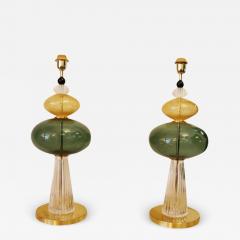 Pair of Murano Glass Studio Table Lamps - 3482331